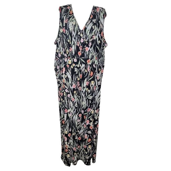 Nina Leonard Sleeveless Textured Print Maxi Dress 3x - Picture 2 of 8